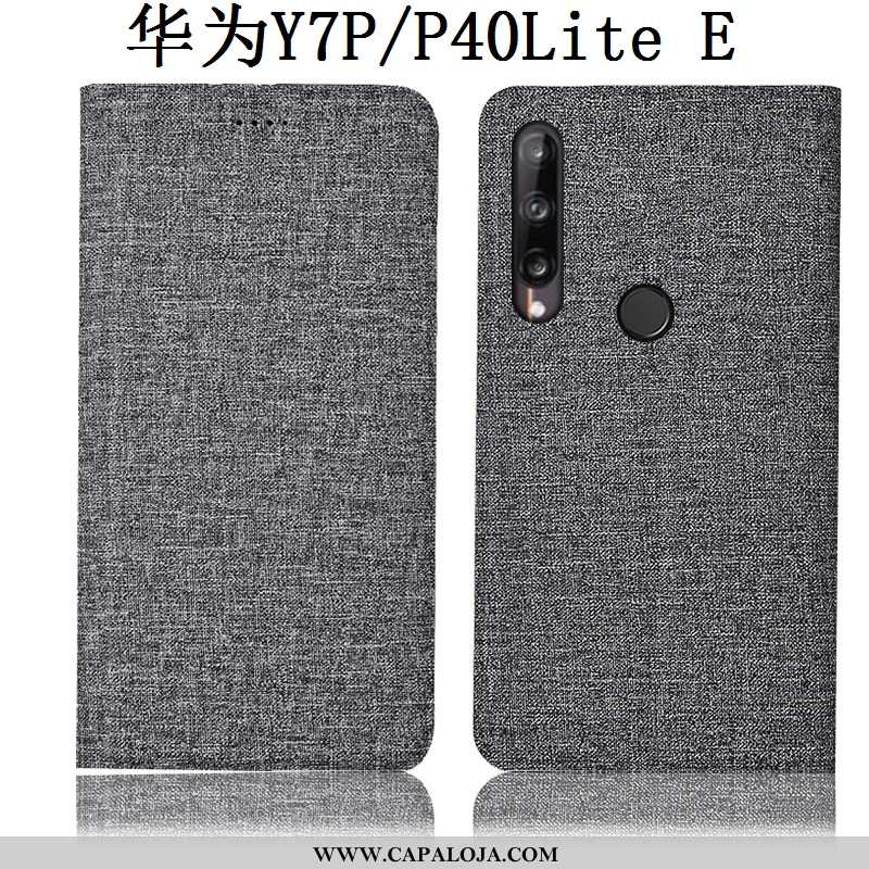 Capas Huawei P40 Lite E Protetoras Completa Couro Azul Escuro, Capa Huawei P40 Lite E Linho Baratas