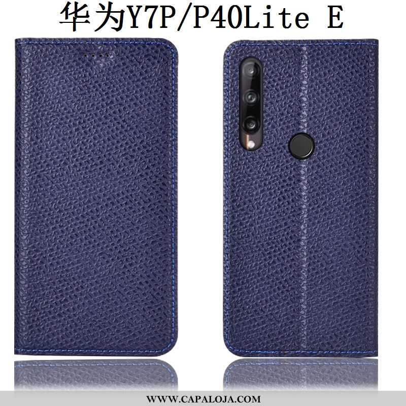 Capas Huawei P40 Lite E Protetoras Cover Telemóvel Cases Azul Escuro, Capa Huawei P40 Lite E Couro G