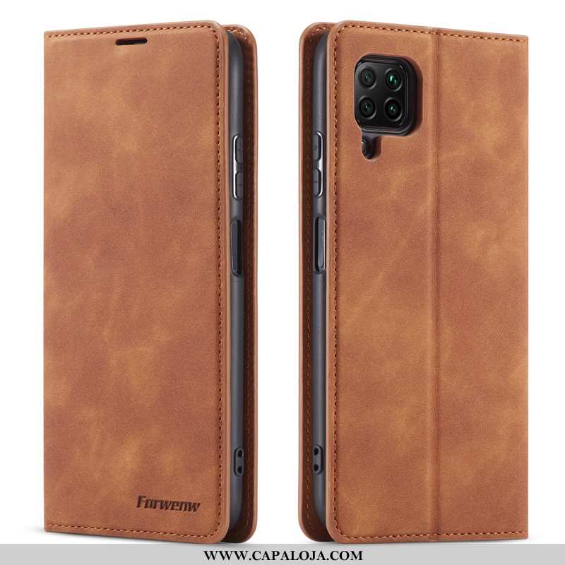 Capas Huawei P40 Lite Protetoras Negócio Cover Bordô, Capa Huawei P40 Lite Couro Genuíno Barato