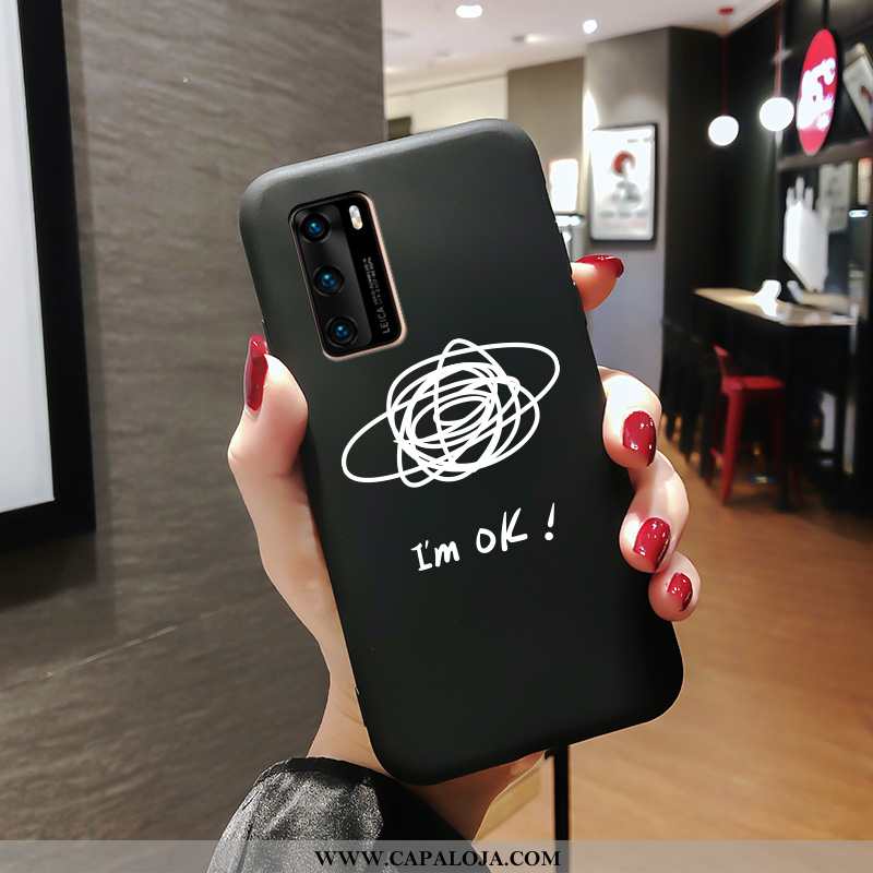 Capas Huawei P40 Personalizada Estilosas Soft Slim Preto, Capa Huawei P40 Criativas Barato