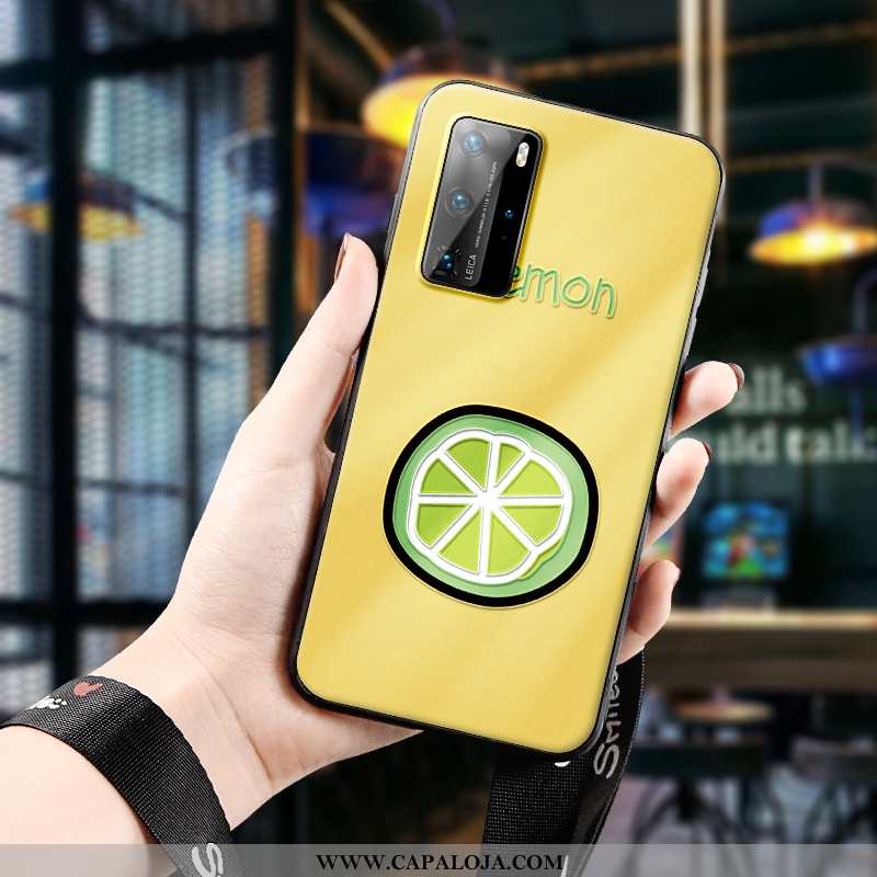 Capas Huawei P40 Pro Bonitos Dágua Amarela Limão Amarelo, Capa Huawei P40 Pro Tendencia Barato