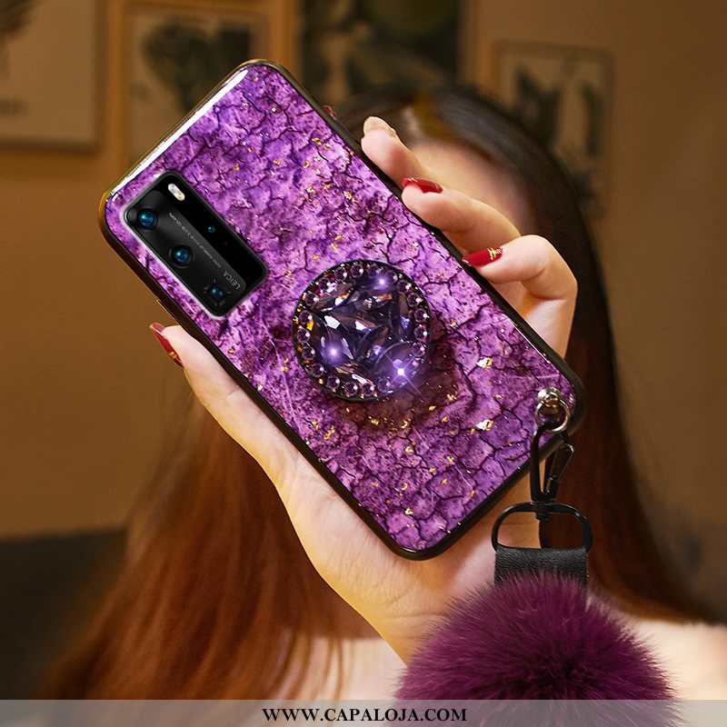 Capas Huawei P40 Pro Soft Peluciada Tendencia Primavera Roxo, Capa Huawei P40 Pro Protetoras Barato