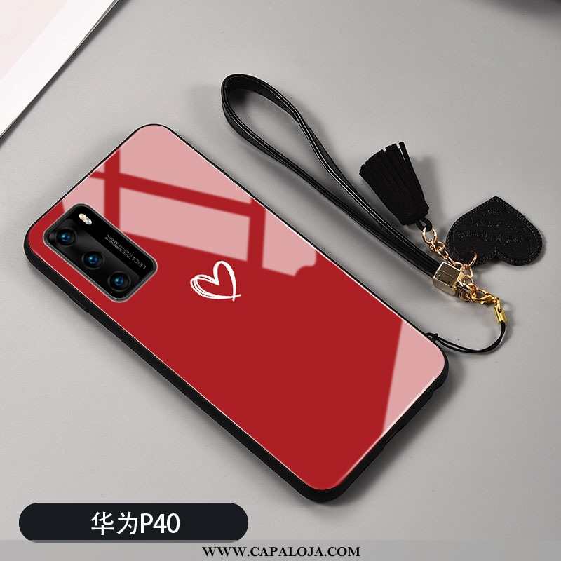 Capas Huawei P40 Protetoras Personalizada Coração Antiqueda Preto, Capa Huawei P40 Silicone Promoção