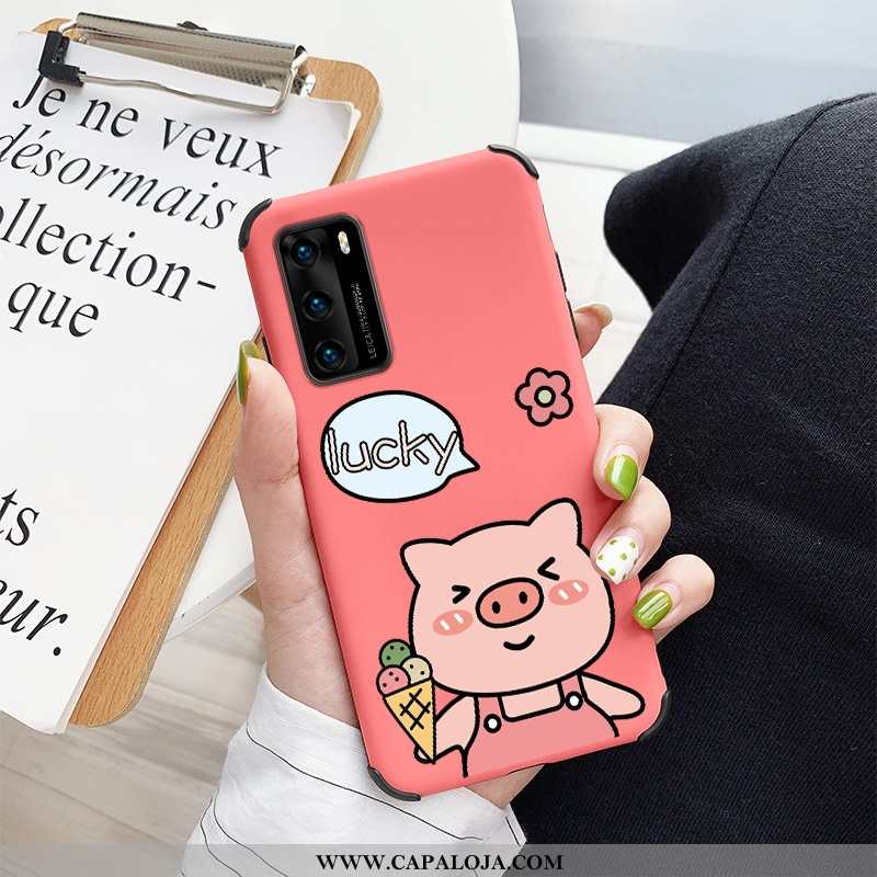 Capas Huawei P40 Protetoras Telemóvel Feminino Antiqueda Vermelho, Capa Huawei P40 Silicone Comprar