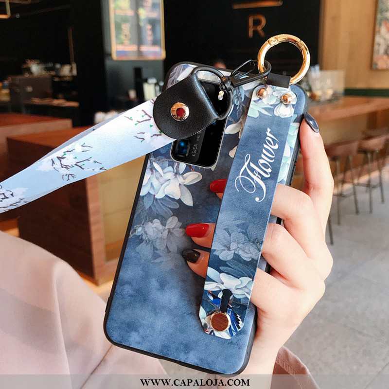 Capas Huawei P40 Silicone Antiqueda Telemóvel Personalizada Azul, Capa Huawei P40 Cordao Barato