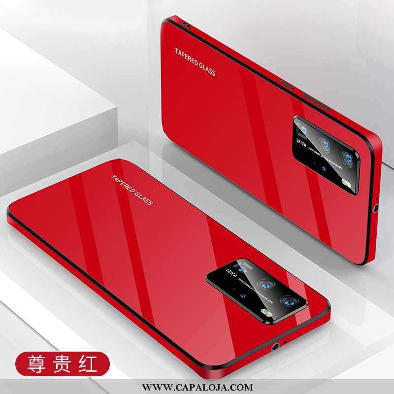 Capas Huawei P40 Slim Malha Protetoras Vidro Vermelho, Capa Huawei P40 Tendencia Online