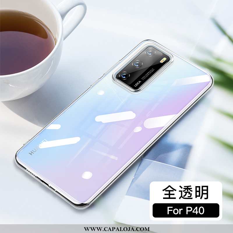 Capas Huawei P40 Soft Criativas Completa Slim Azul, Capa Huawei P40 Super Comprar