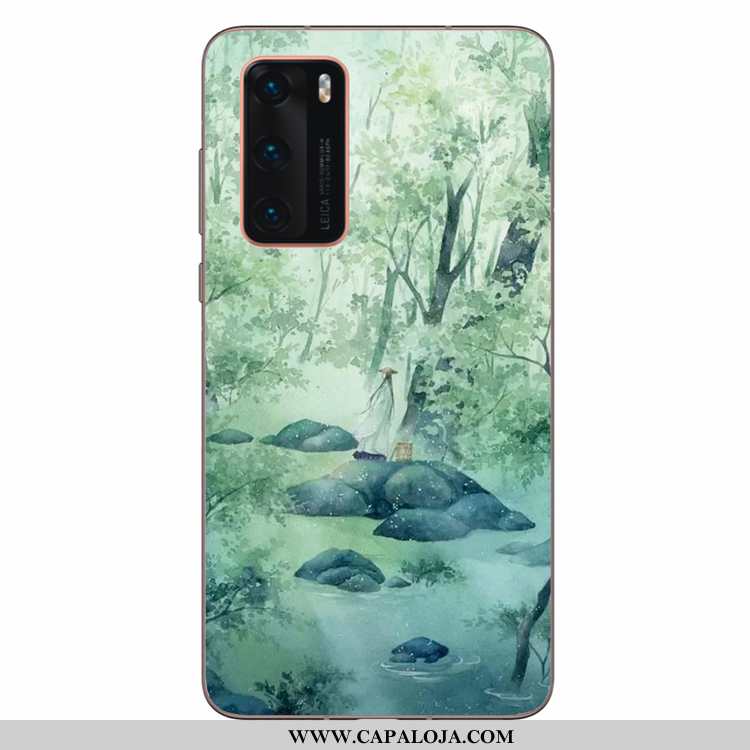 Capas Huawei P40 Soft Silicone Verde, Capa Huawei P40 Protetoras Barato