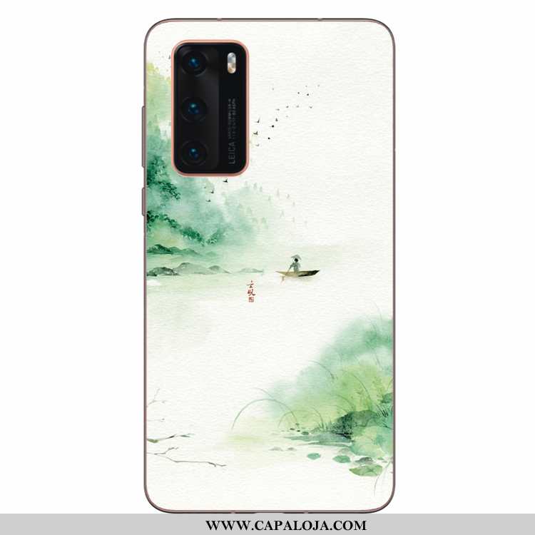 Capas Huawei P40 Soft Silicone Verde, Capa Huawei P40 Protetoras Barato