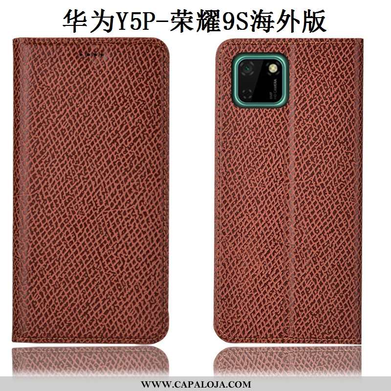 Capas Huawei Y5p Couro Legitimo Antiqueda Telemóvel Malha Vermelho, Capa Huawei Y5p Protetoras Promo