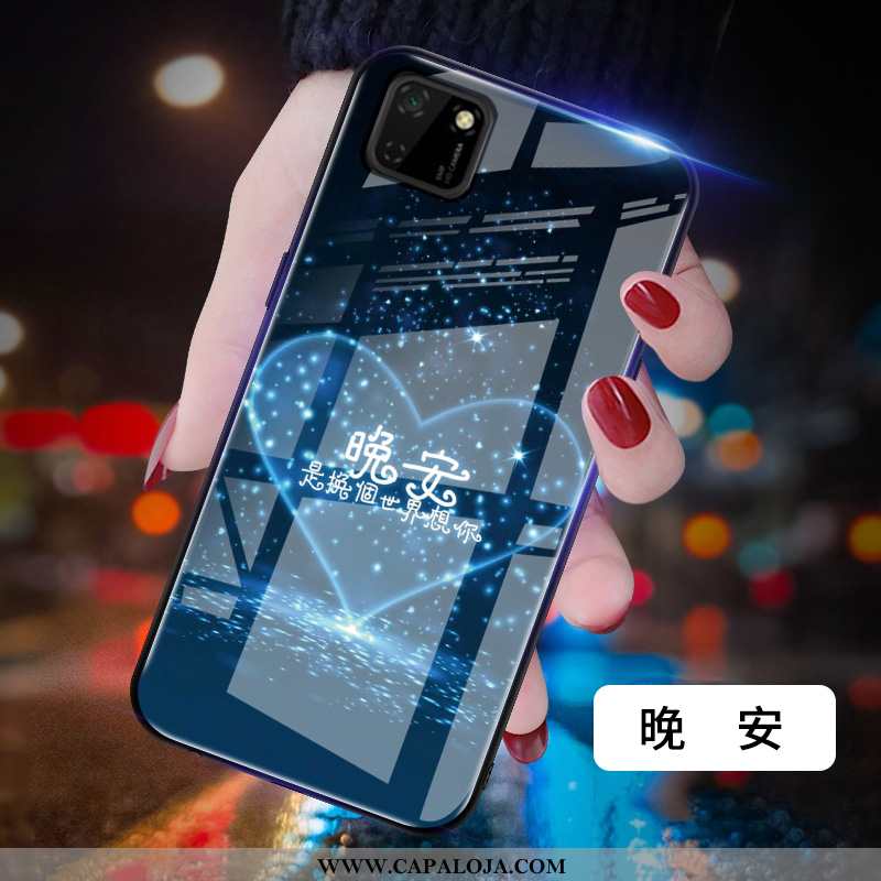 Capas Huawei Y5p Vidro Feminino Criativas Azul, Capa Huawei Y5p Moda Comprar