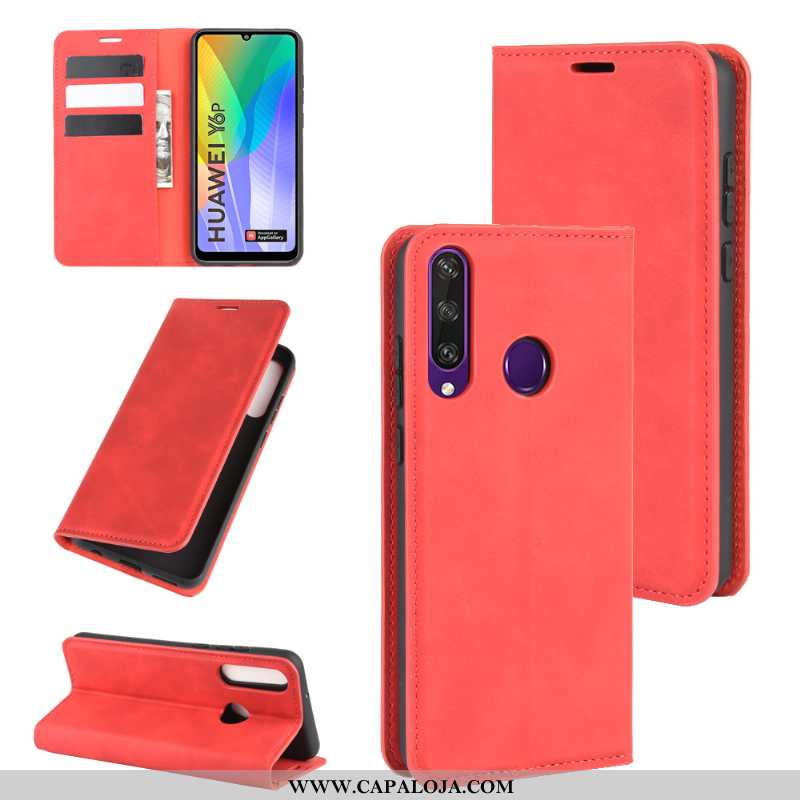 Capas Huawei Y6p Couro Antiqueda Telemóvel Cases Azul, Capa Huawei Y6p Protetoras Venda