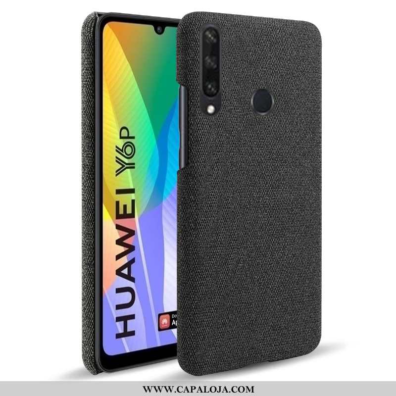 Capas Huawei Y6p Couro Cases Simples Quadrada Cinza, Capa Huawei Y6p Comprar