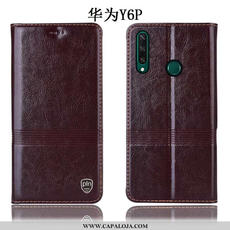 Capas Huawei Y6p Protetoras Antiqueda Cover Cases Castanho, Capa Huawei Y6p Couro Legitimo Baratas