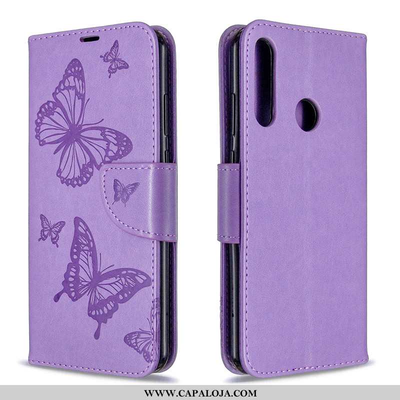 Capas Huawei Y6p Protetoras Couro Feminino Cover Roxo, Capa Huawei Y6p Cordao Baratos