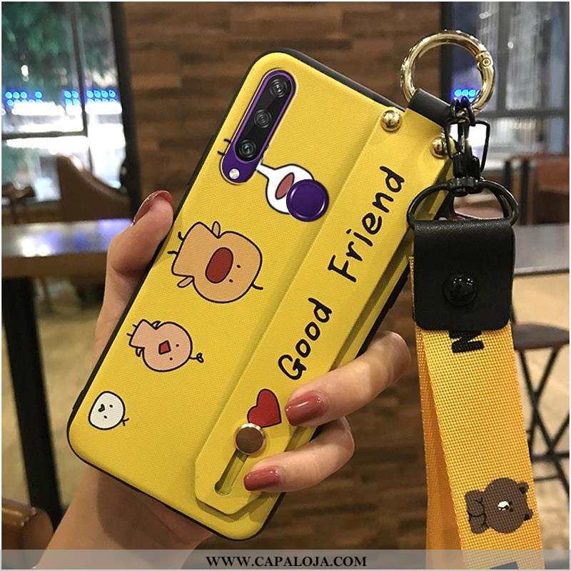 Capas Huawei Y6p Soft Desenho Animado Marrom Telinha Castanho, Capa Huawei Y6p Cordao Barato