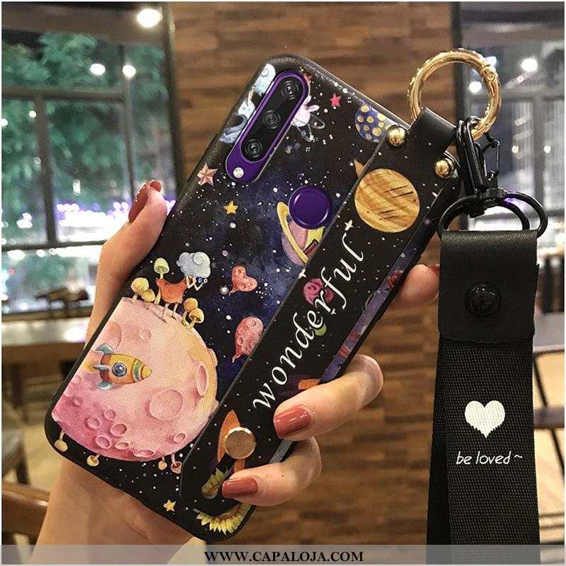 Capas Huawei Y6p Soft Desenho Animado Marrom Telinha Castanho, Capa Huawei Y6p Cordao Barato