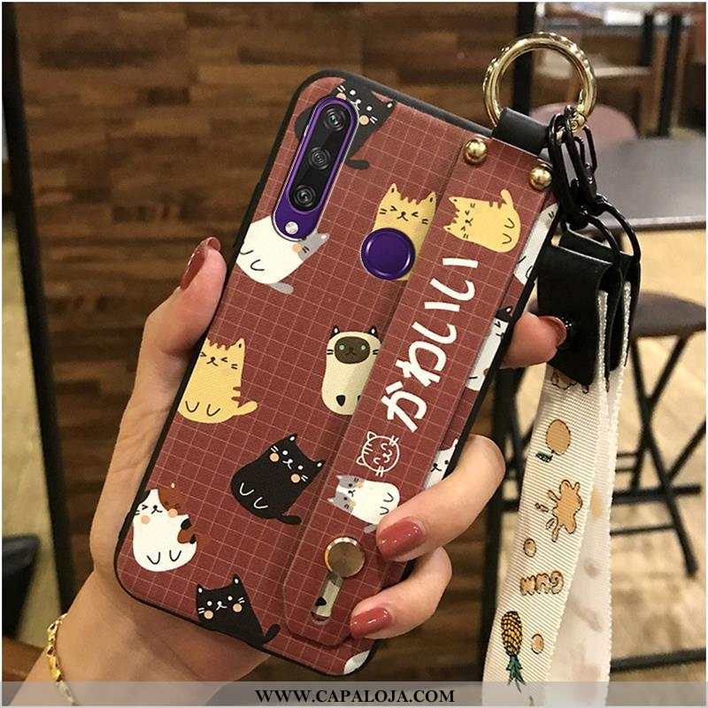 Capas Huawei Y6p Soft Desenho Animado Marrom Telinha Castanho, Capa Huawei Y6p Cordao Barato