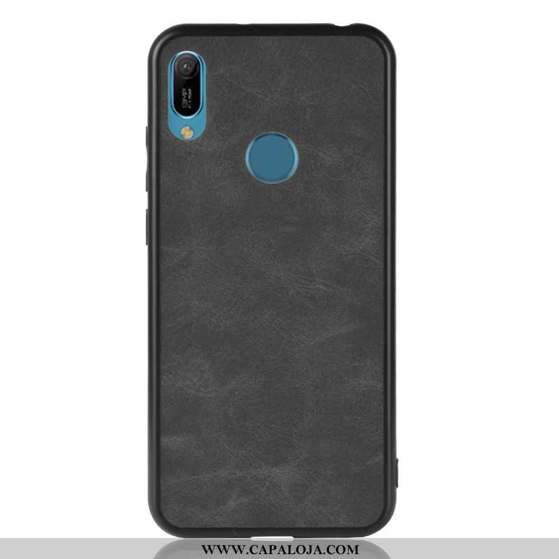 Capas Huawei Y6s Couro Completa Preto, Capa Huawei Y6s Tendencia Online