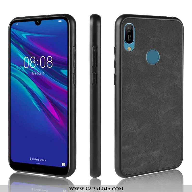 Capas Huawei Y6s Couro Completa Protetoras Cases Preto, Capa Huawei Y6s Tendencia Baratos