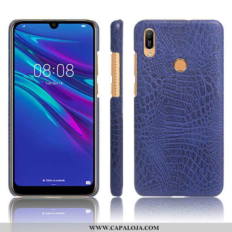 Capas Huawei Y6s Couro Preto Crocs Antiqueda, Capa Huawei Y6s Protetoras Online