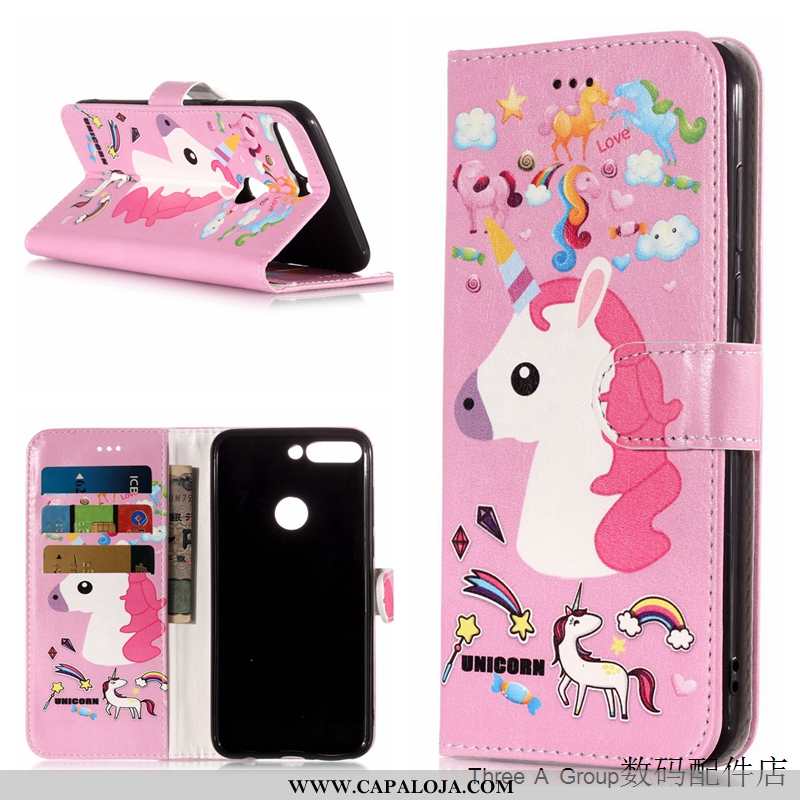 Capas Huawei Y7 2020 Couro Telemóvel Desenho Animado Cover Rosa, Capa Huawei Y7 2020 Protetoras Bara