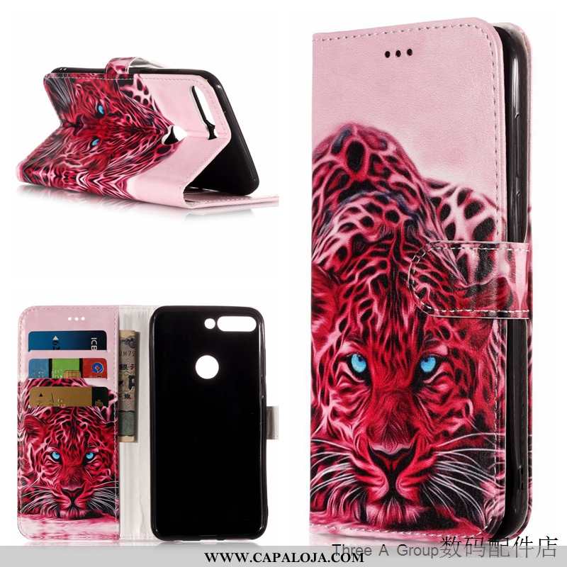 Capas Huawei Y7 2020 Couro Telemóvel Desenho Animado Cover Rosa, Capa Huawei Y7 2020 Protetoras Bara