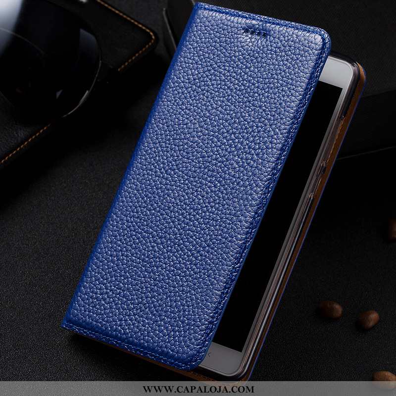 Capas Lg G6 Couro Legitimo Telemóvel Cover Azul Escuro, Capa Lg G6 Couro Barato