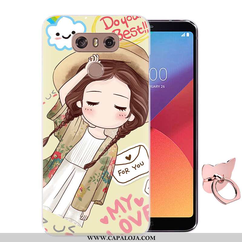 Capas Lg G6 Desenho Animado Pintado Antiqueda Protetoras Rosa, Capa Lg G6 Soft Barato