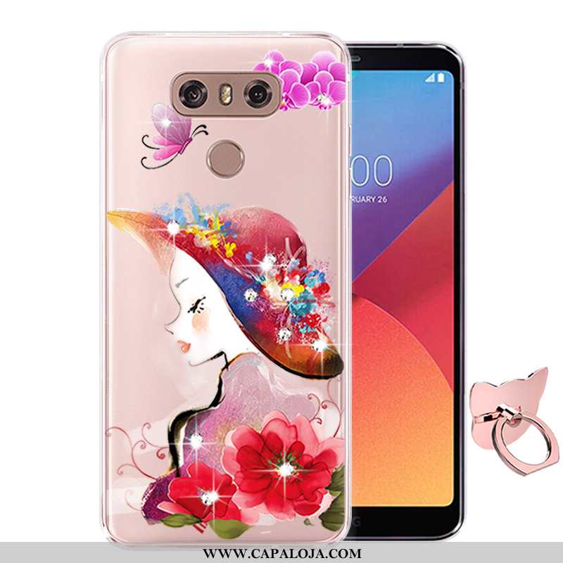 Capas Lg G6 Desenho Animado Pintado Antiqueda Protetoras Rosa, Capa Lg G6 Soft Barato