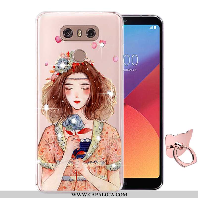 Capas Lg G6 Desenho Animado Pintado Antiqueda Protetoras Rosa, Capa Lg G6 Soft Barato