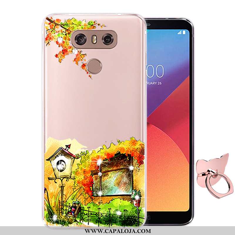 Capas Lg G6 Desenho Animado Pintado Antiqueda Protetoras Rosa, Capa Lg G6 Soft Barato