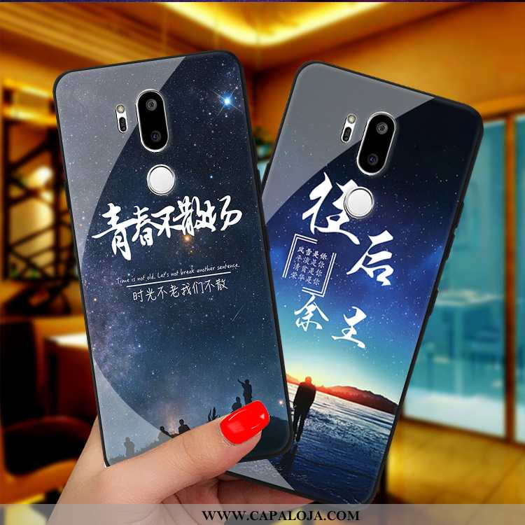 Capas Lg G7 Thinq Protetoras Telemóvel Estilosas Personalizado Azul Escuro, Capa Lg G7 Thinq Vidro B