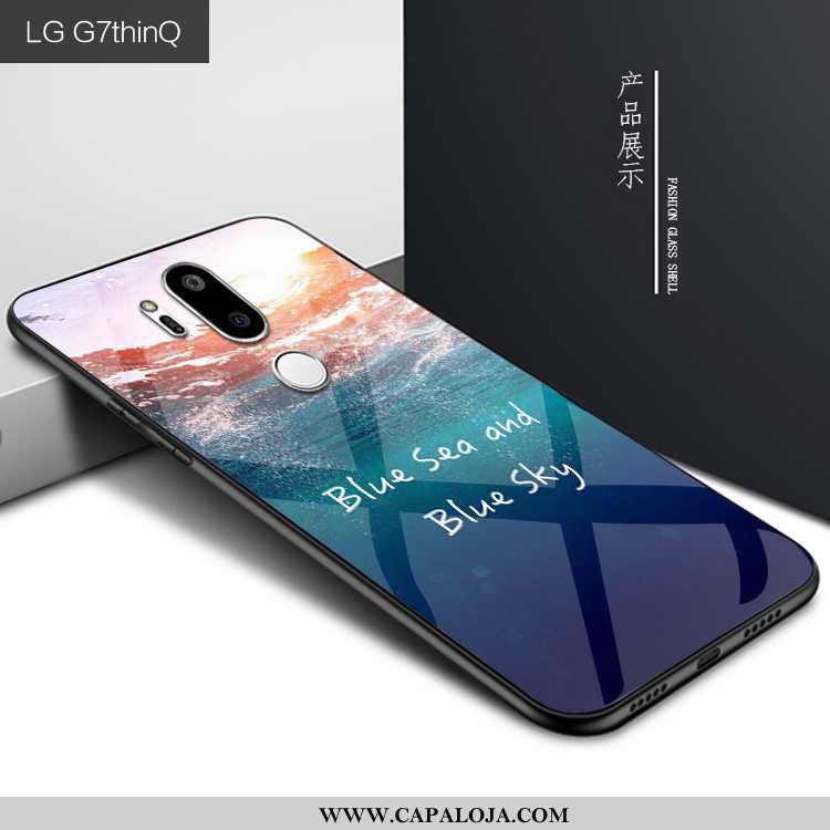 Capas Lg G7 Thinq Protetoras Telemóvel Estilosas Personalizado Azul Escuro, Capa Lg G7 Thinq Vidro B