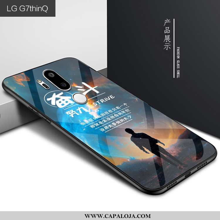 Capas Lg G7 Thinq Protetoras Telemóvel Estilosas Personalizado Azul Escuro, Capa Lg G7 Thinq Vidro B