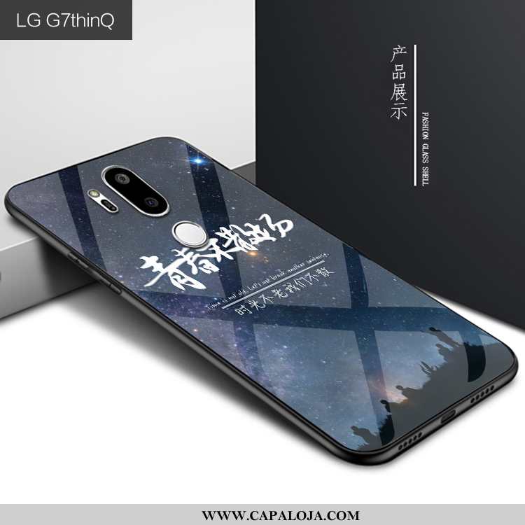 Capas Lg G7 Thinq Protetoras Telemóvel Estilosas Personalizado Azul Escuro, Capa Lg G7 Thinq Vidro B