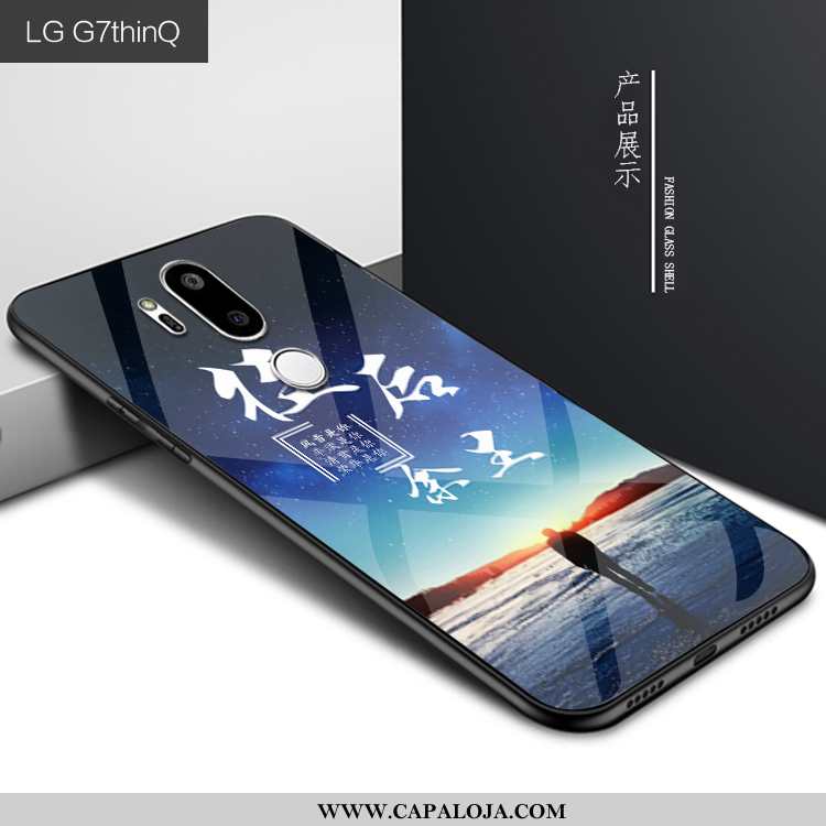 Capas Lg G7 Thinq Protetoras Telemóvel Estilosas Personalizado Azul Escuro, Capa Lg G7 Thinq Vidro B