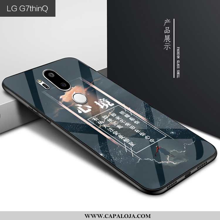 Capas Lg G7 Thinq Protetoras Telemóvel Estilosas Personalizado Azul Escuro, Capa Lg G7 Thinq Vidro B