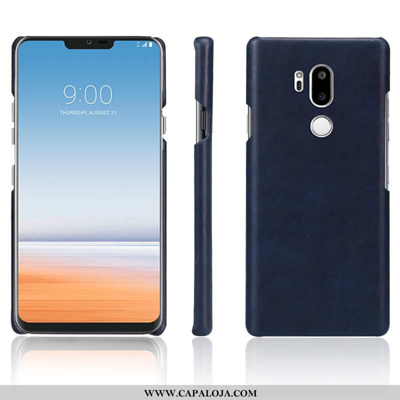 Capas Lg G7 Thinq Retro Azul Escuro Antiqueda, Capa Lg G7 Thinq Couro Baratos