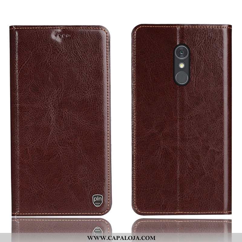 Capas Lg Q Stylus Protetoras Antiqueda Telemóvel Cover Castanho, Capa Lg Q Stylus Couro Genuíno Onli