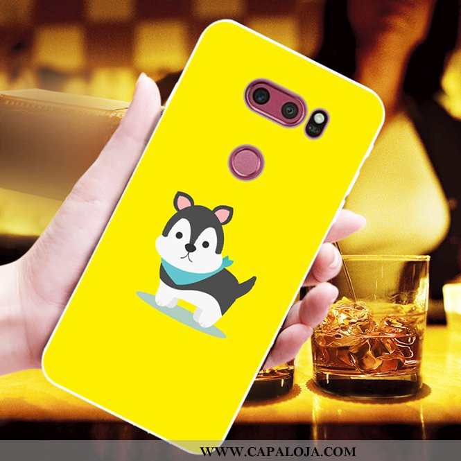 Capas Lg V30 Desenho Animado Cachorro Moda Antiqueda Amarelo, Capa Lg V30 Bonitos Baratos