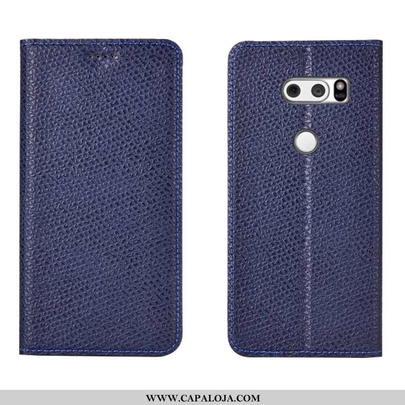 Capas Lg V30 Protetoras Malha Cases Azul Escuro, Capa Lg V30 Couro Genuíno Venda