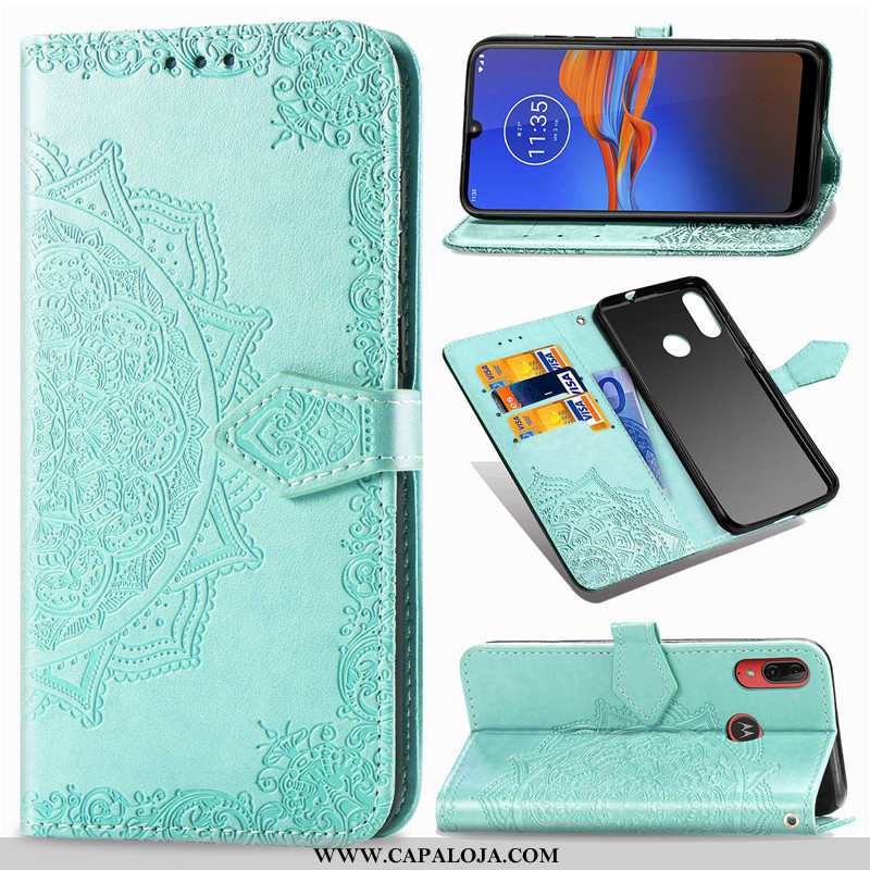 Capas Moto E6 Plus Cordao Lisas Cases Verde, Capa Moto E6 Plus Couro Baratas