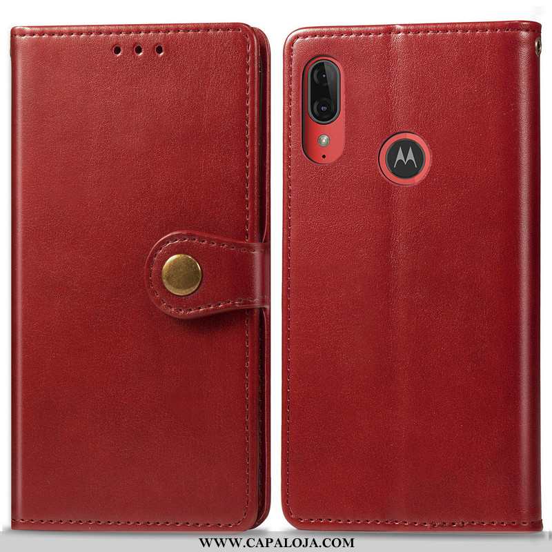 Capas Moto E6 Plus Protetoras Cover Vermelha Vermelho, Capa Moto E6 Plus Cordao Baratos