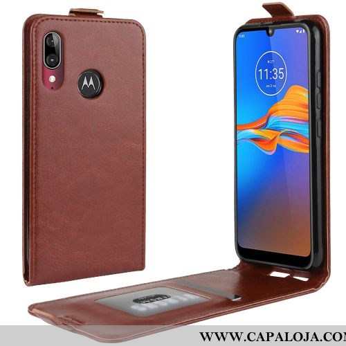 Capas Moto E6 Plus Tendencia Negócio Carteira Couro Vermelho, Capa Moto E6 Plus Protetoras Online