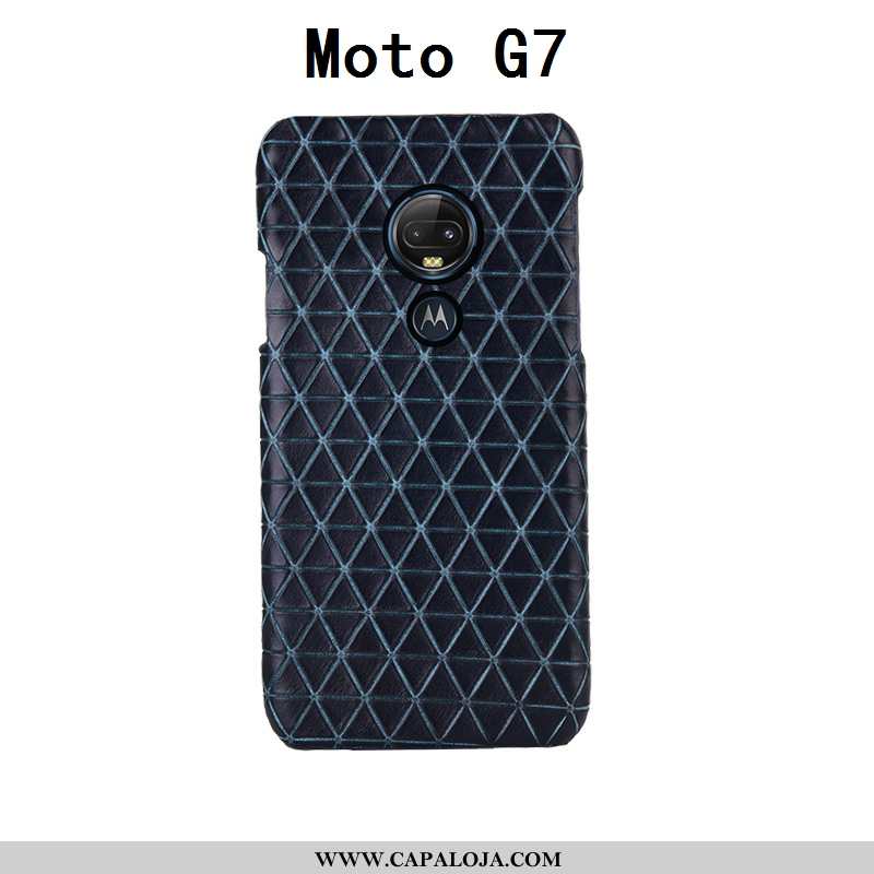 Capas Moto G7 Moda Couro Genuíno Traseira Cases Preto, Capa Moto G7 Luxo Baratos