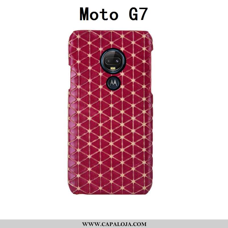 Capas Moto G7 Moda Couro Genuíno Traseira Cases Preto, Capa Moto G7 Luxo Baratos