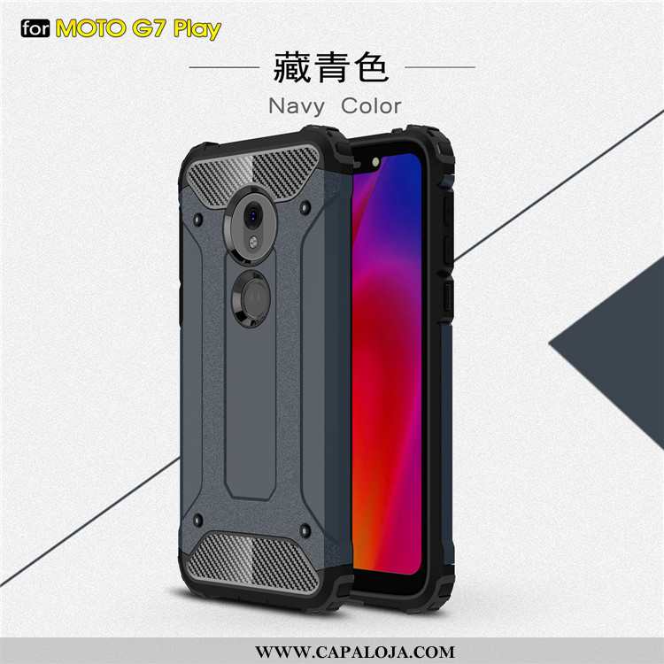 Capas Moto G7 Play Protetoras Antiqueda Completa Vermelha Vermelho, Capa Moto G7 Play Cases Barato