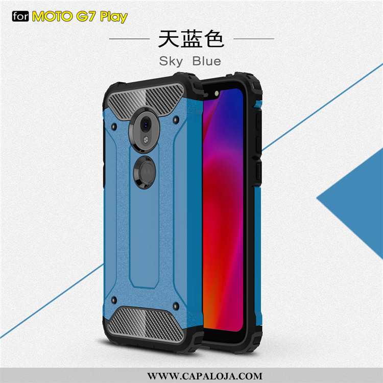 Capas Moto G7 Play Protetoras Antiqueda Completa Vermelha Vermelho, Capa Moto G7 Play Cases Barato