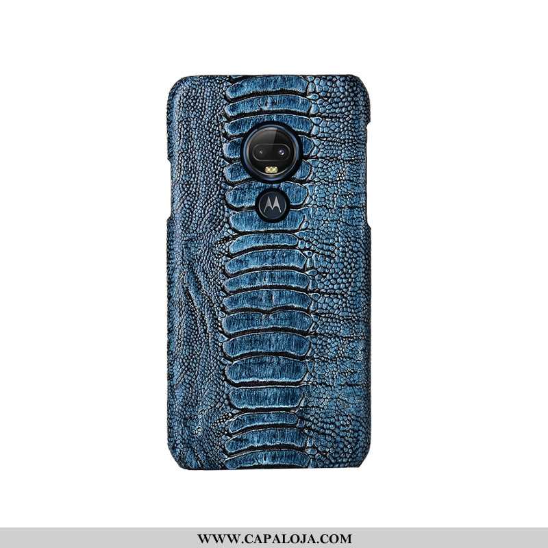 Capas Moto G7 Plus Couro Legitimo Traseira Feminino Cases Azul, Capa Moto G7 Plus Protetoras Comprar